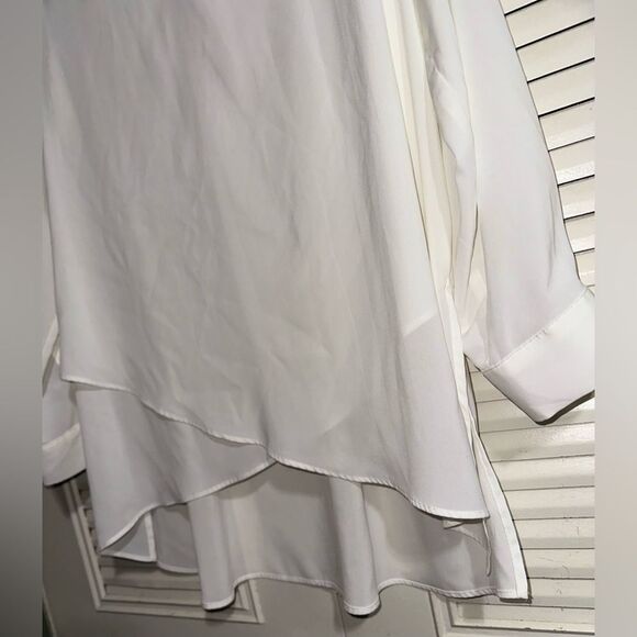 Susan Graver‎ Women’s Crossover Hem Roll Tab Sleeve Petite Tunic Top Size 10P - Picture 4 of 10